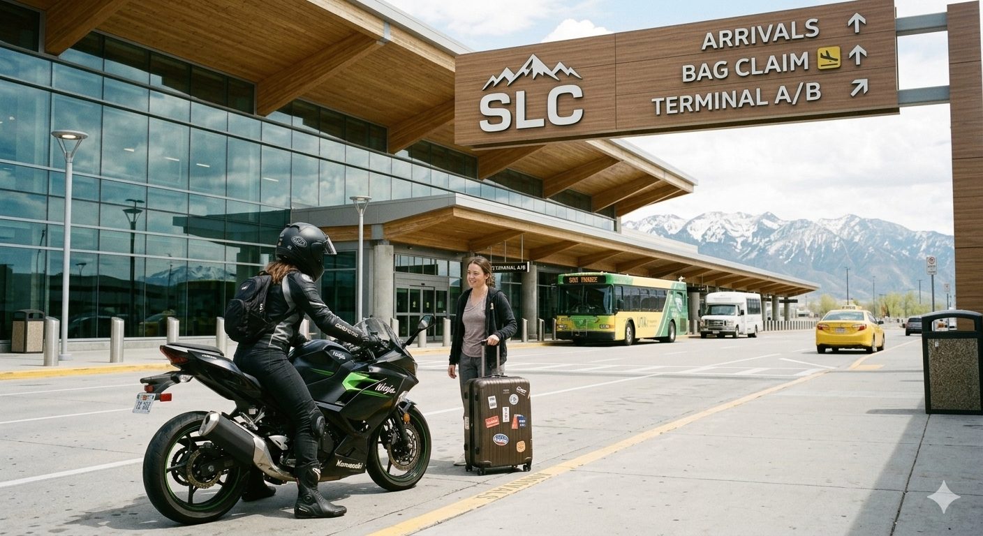 Motorcycle pickup at Salt Lake City Airport